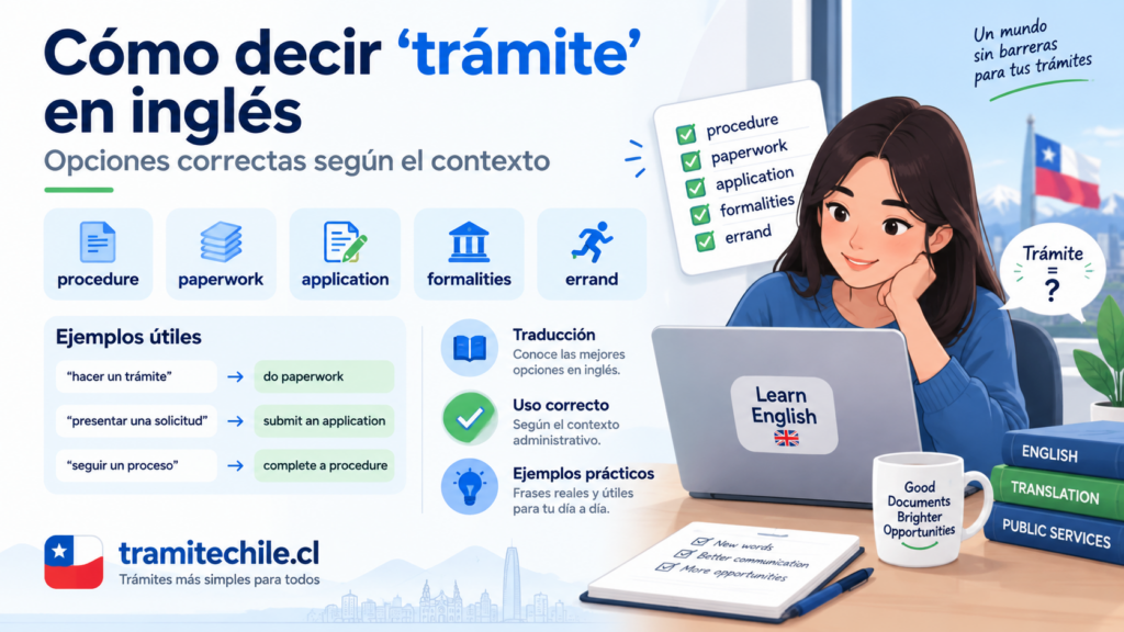 Trámite en inglés