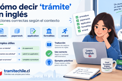 Trámite en inglés